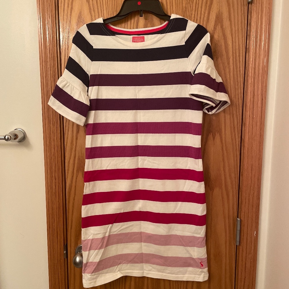 Joules Beautiful Multicolor Stripped Dress Sz 6